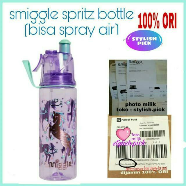 SMIGGLE Wham spritz water bottle botol unicorn air spray hitz 100% ORI