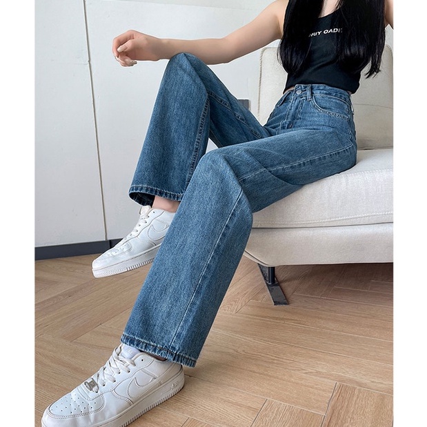 ✅COD New celana jeans panjang wanita high waist kulot korean style impor longgar