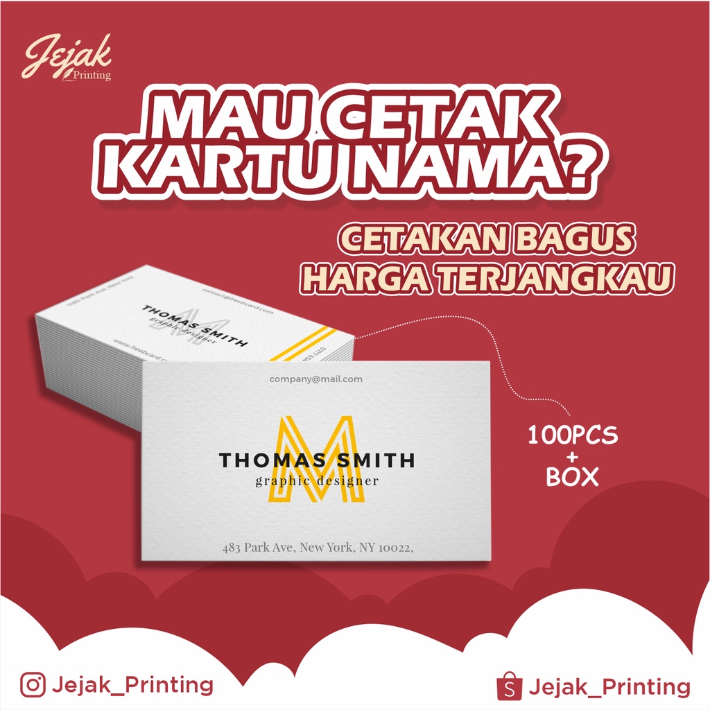 

CETAK KARTU NAMA / KARTU UCAPAN / THANK CARD UK 9X5cm