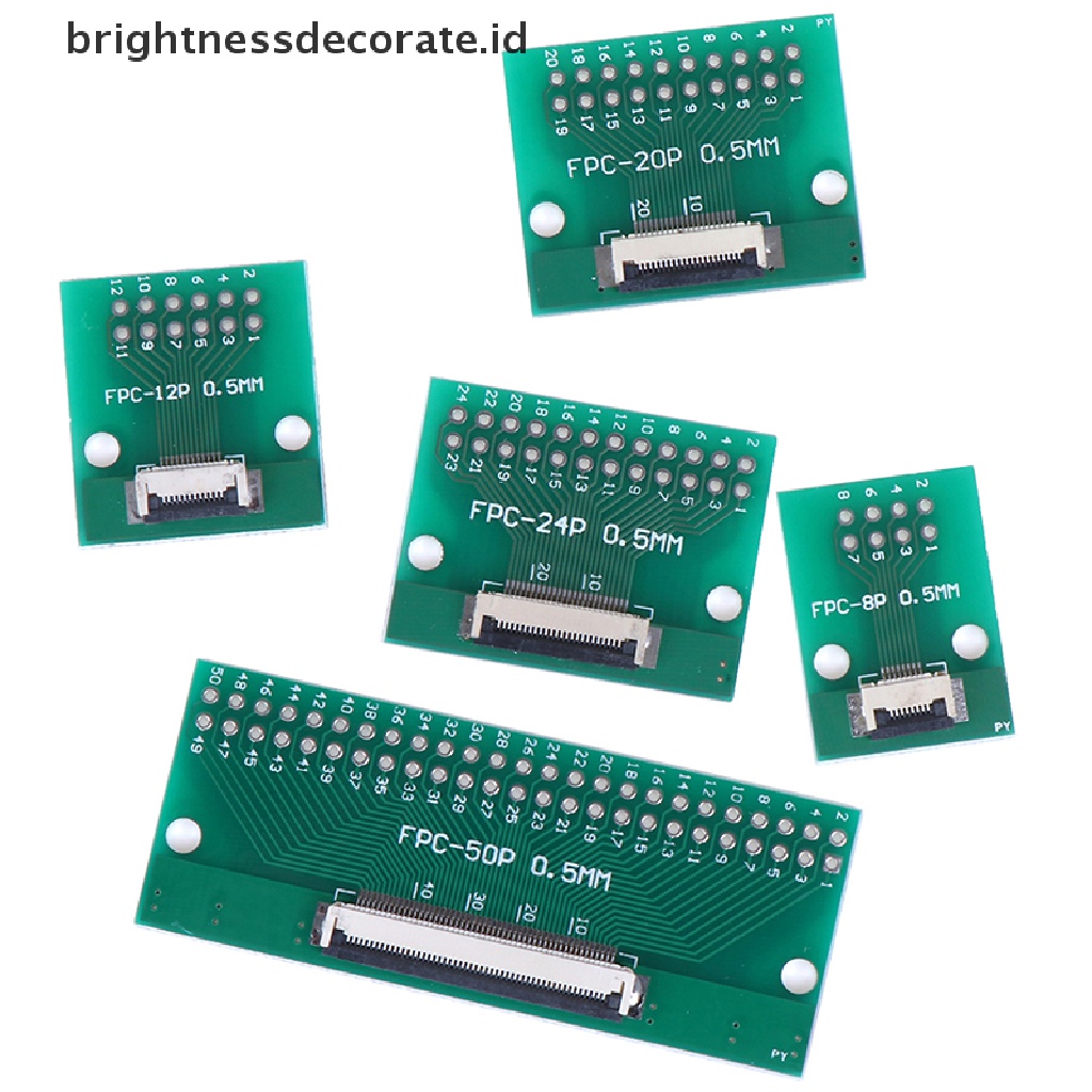 Papan Adapter Konverter Pcb 8p / 12p / 20p / 24p / 50p / 0.5mm Ffc Fpc Ke Dip 2.54mm