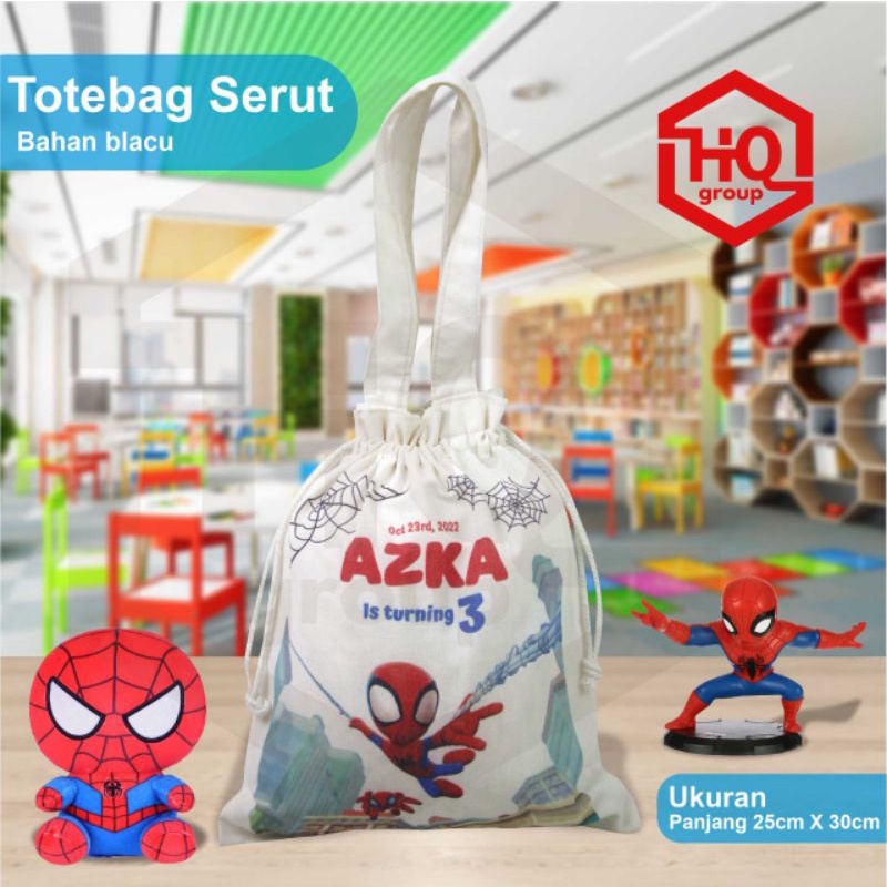 totebag murah/totebag custom/tas ulang tahun/totebag serut kuncup