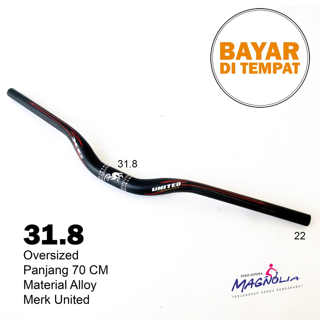 Handlebar Stir Stang Sepeda MTB United Alloy Oversize Panjang