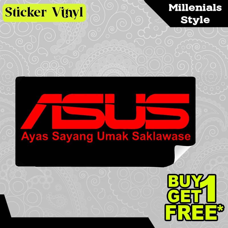 

Stiker Sticker ASUS Parodi Ayas Sayang Umak Saklawase Desain Keren dan Kekinian Aesthetic Bahan Vinyl Satuan Anti Air