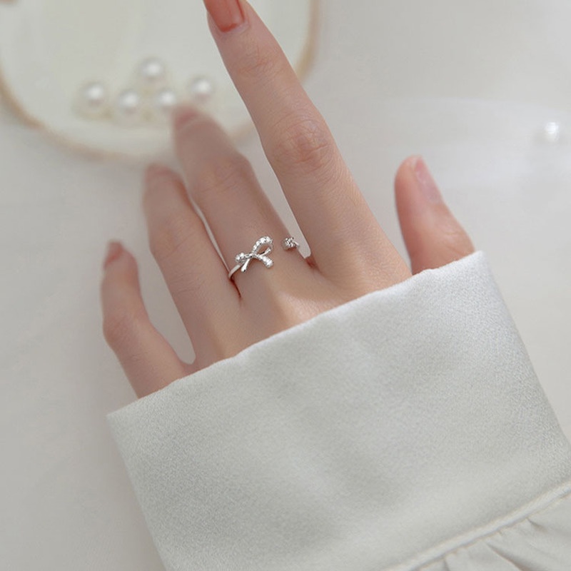 Cincin Jari Telunjuk 925 Sterling Silver Desain Kupu-Kupu Untuk Wanita