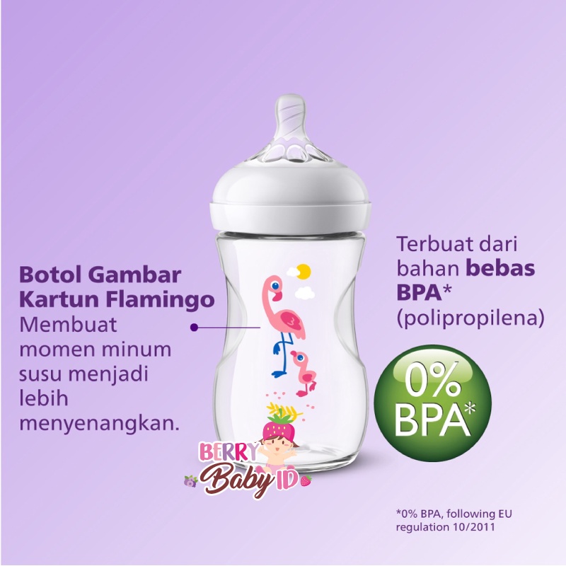 Philips Avent Natural Botol Susu Bayi Single Pack 125ml 260ml 0m+ 1m+ Berry Mart