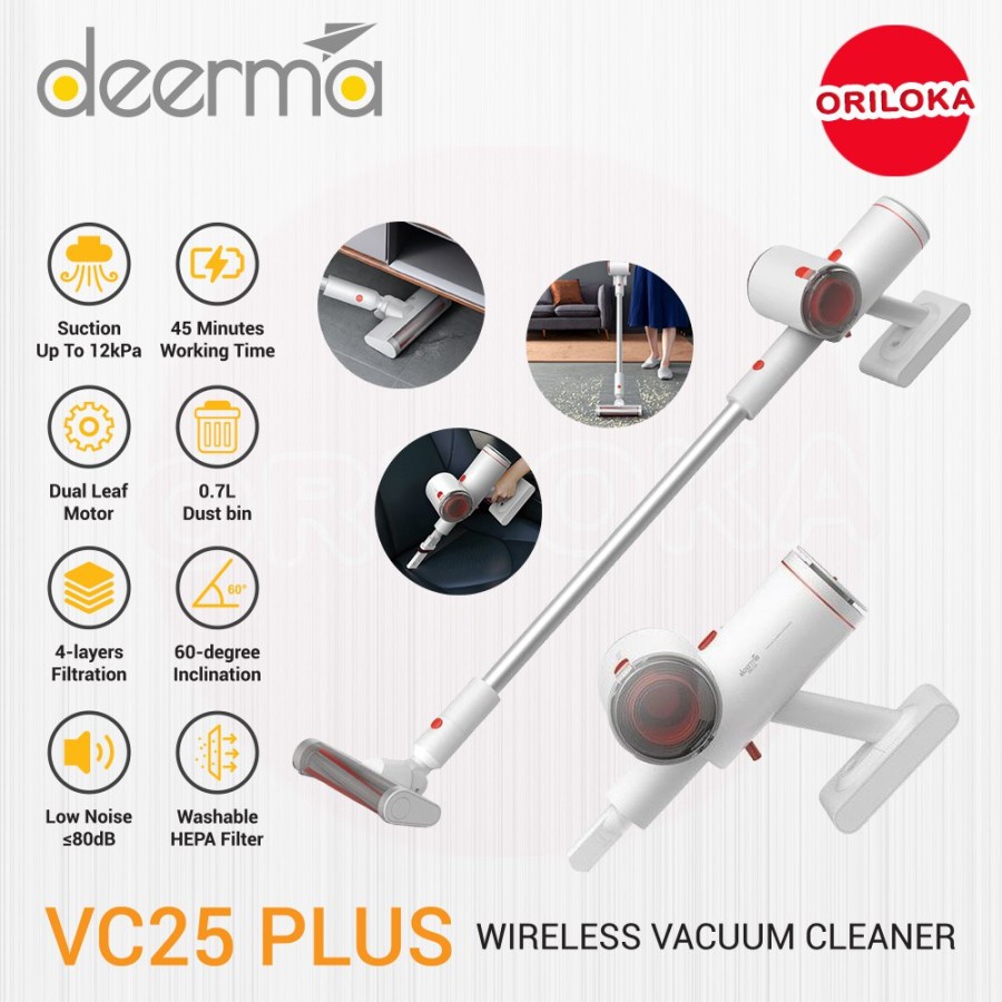 Deerma VC25 Plus Vacuum Cleaner Handheld Wireless - Alat Penghisap Debu