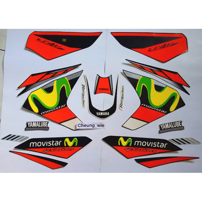 lis body stiker striping yamaha new vixion lightning 2013/ Sinchan NVL livery Movistar Hitam orange