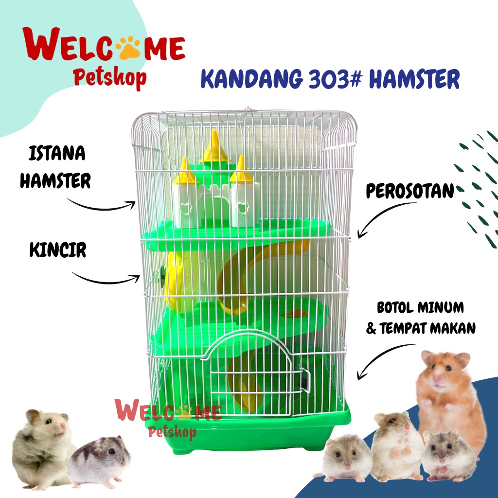 Kandang Hamster 303# / Rumah Hamster Sugar Glider / Tempat Tidur-1