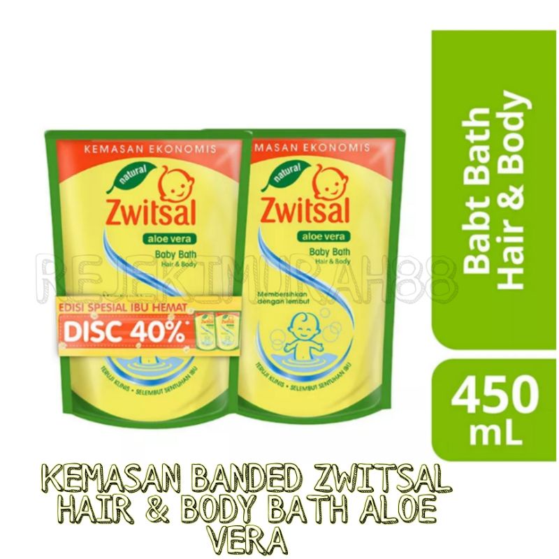 Zwitsal Baby Bath Hair &amp; Body Aloe Vera 2x450ML