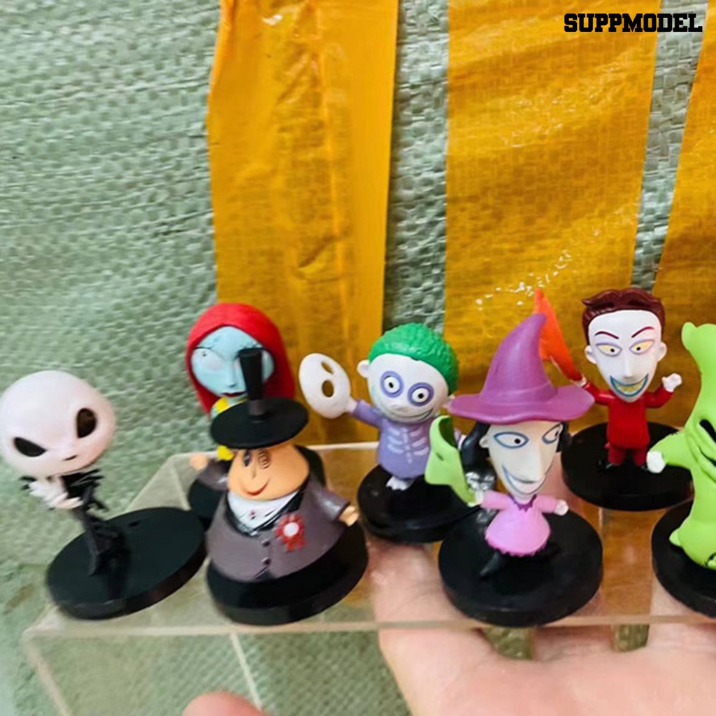 10pcs Miniatur Jack Skellington Bahan PVC Untuk Dekorasi Ruangan