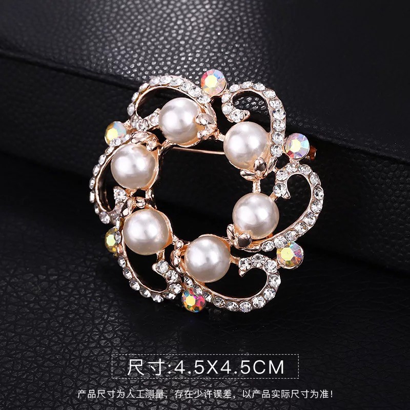 【Dalam Persediaan】 2020 baru Korea high-end busur berlian imitasi warna-warni karangan bunga mutiara bros serbaguna aksesoris populer liar-11#