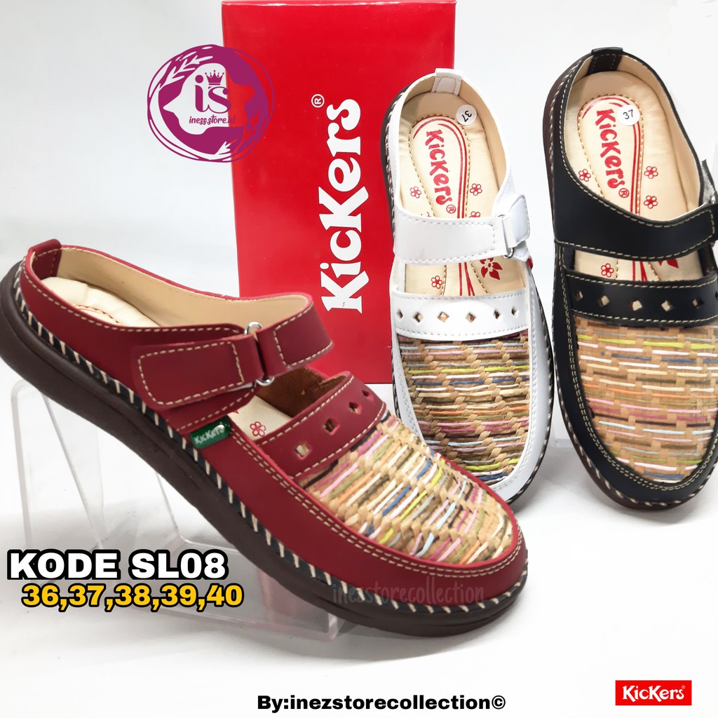 SANDAL WANITA KICKERS SLOP RAJUT TERBARU KODE SL08 MURAH HARGA GROSIR