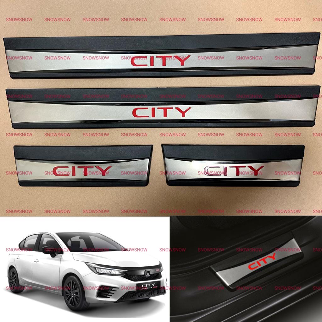 Paket Sillplate Samping Belakang Honda City Hatchback 2021 2022 2023 UP Activo Hitam Lampu Non LED