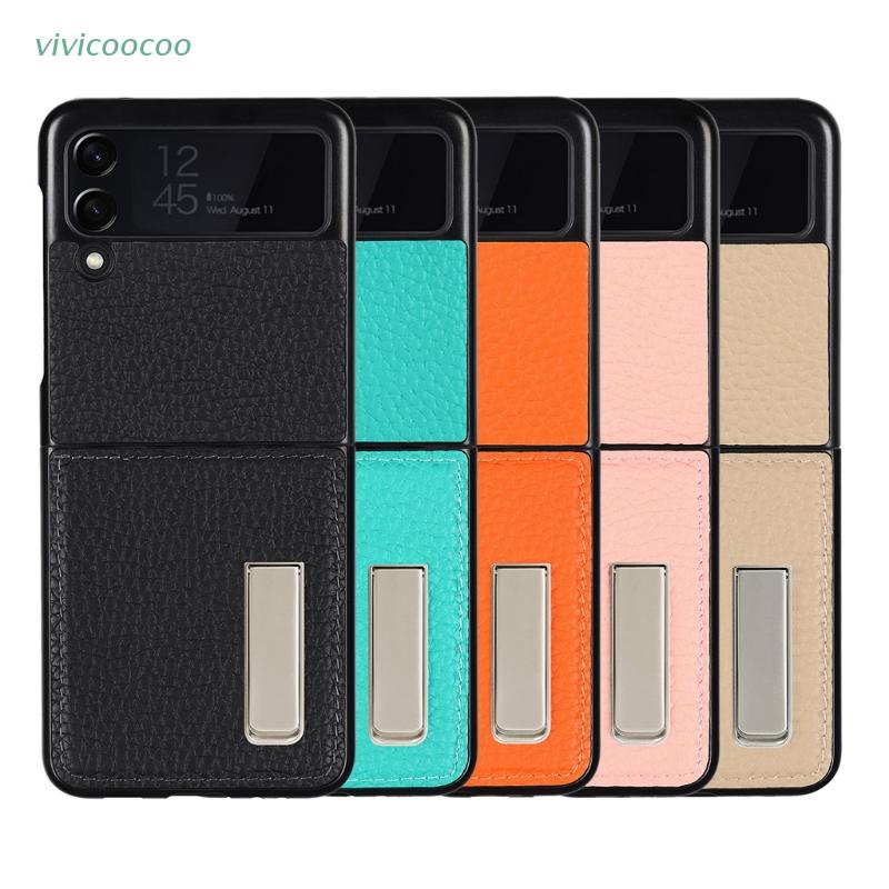 VIVI   For Samsung Galaxy Z Flip3 5G Case Hard Plastic Leather Back Cover Sumsung Z Flip 3 ZFlip ZFlip3 Shockproof Protect Phon