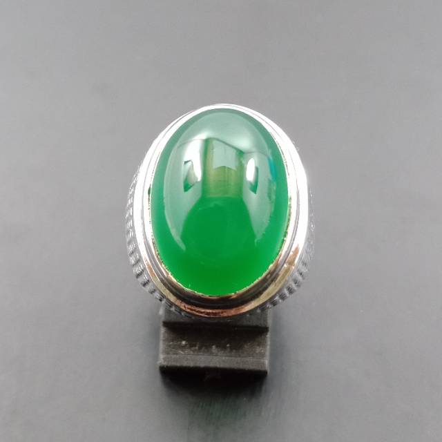 Cincin chrome chalsedony like ijo garut trendy / termurah / bukan bacan / bukan garut