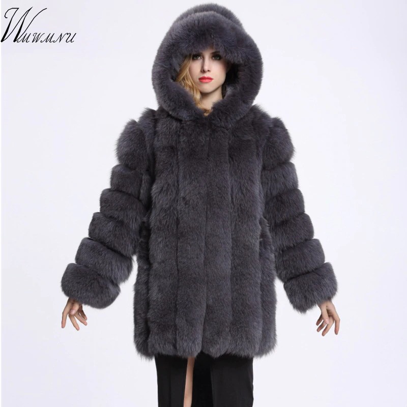 fluffy coat with hood