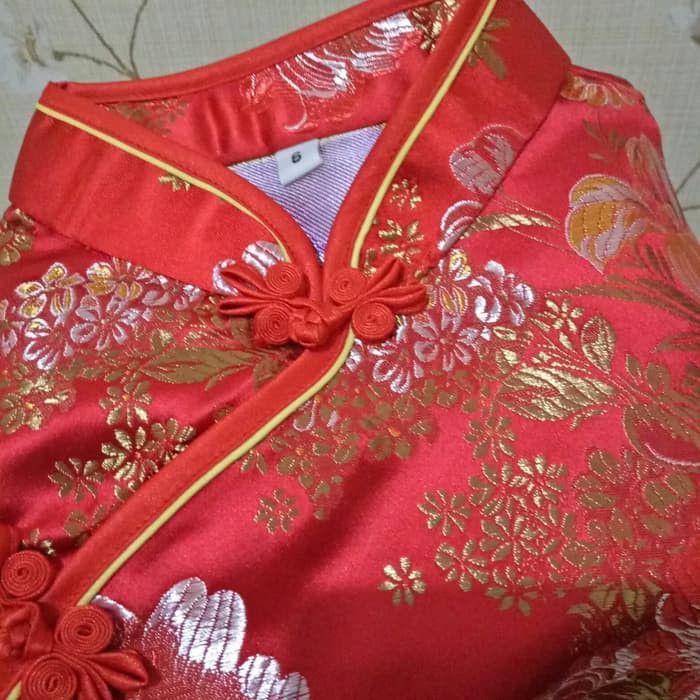 Dress imlek Dress Cheongsam/imlek anak merah Murah