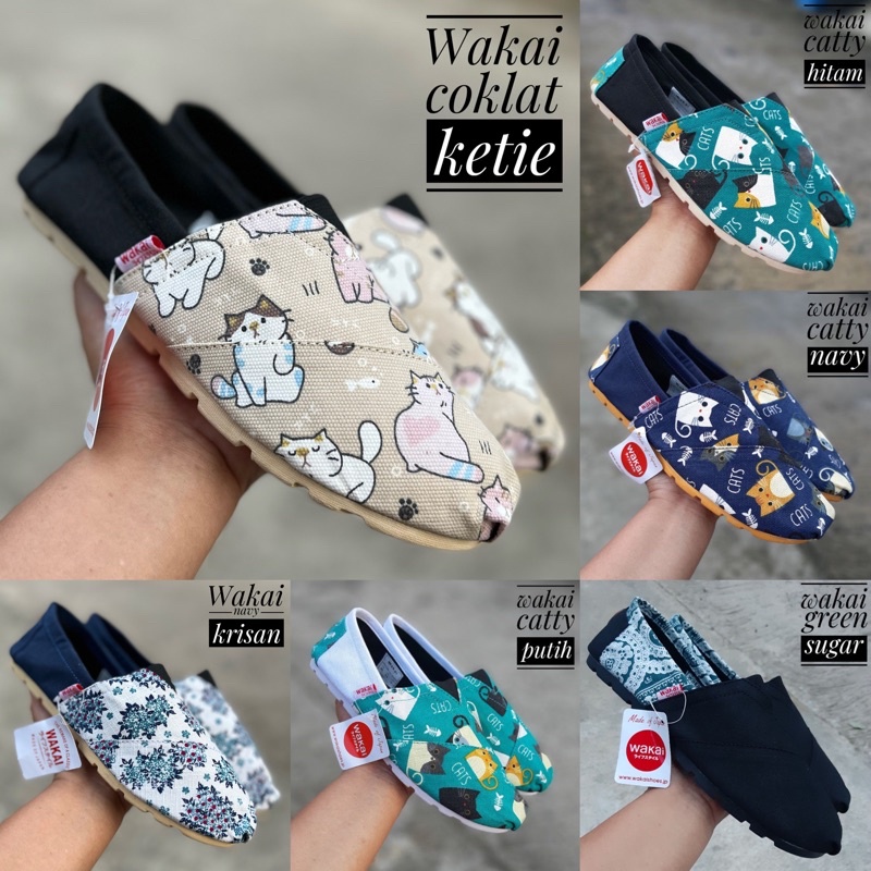 Sepatu slip on wakai best seller motif grade original