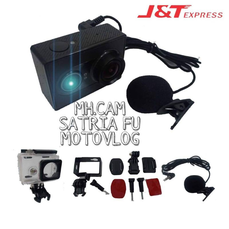 PAKET MOTOVLOG XIAOMI YI ACTION CAMERA | YI CAMERA MIC EXTERNAL