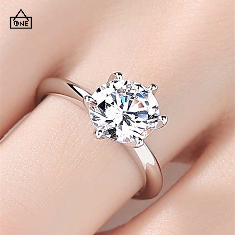 COD❤1PCS Cincin Lapis Emas dengan Batu Zircon untuk Wanita engagement ring Wedding ring A one