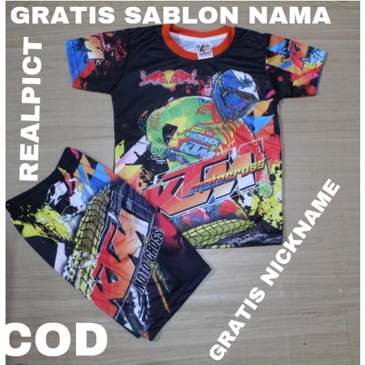 setelan motor cross baju balap sepeda anak laki laki