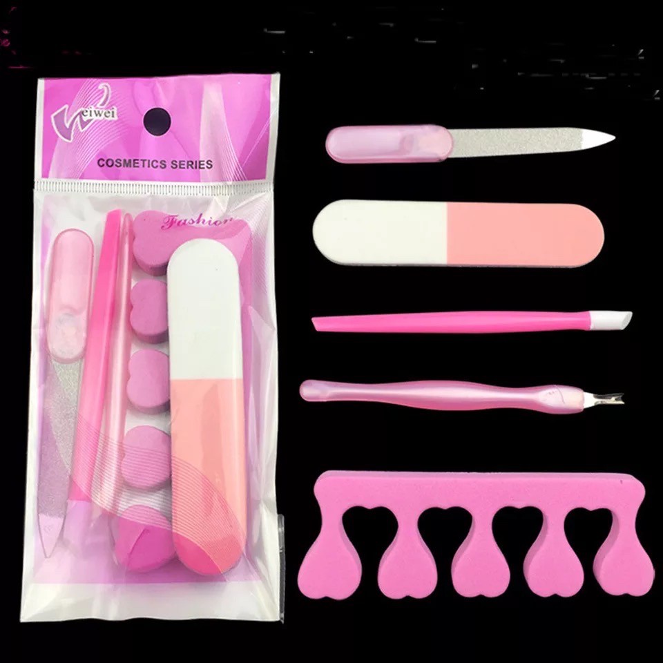 1 set alat manicure home care manicure tool kit buffer kikir quardz Produk Good Quality