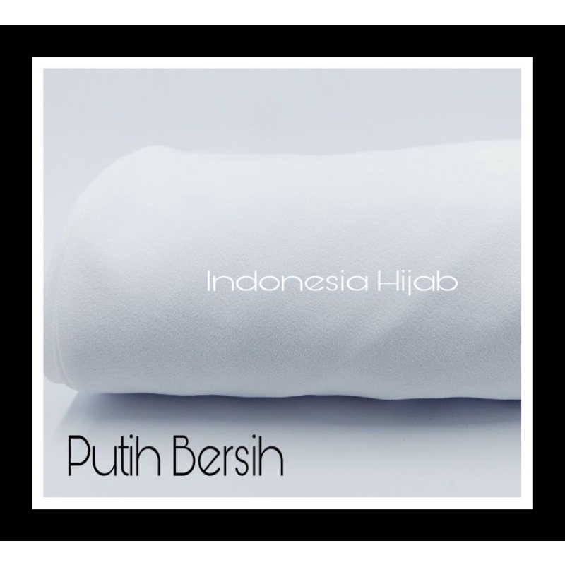 PASHMINA Diamond Premium 170 X 75 cm Jahit Tepi BUKAN DI NECI-putih