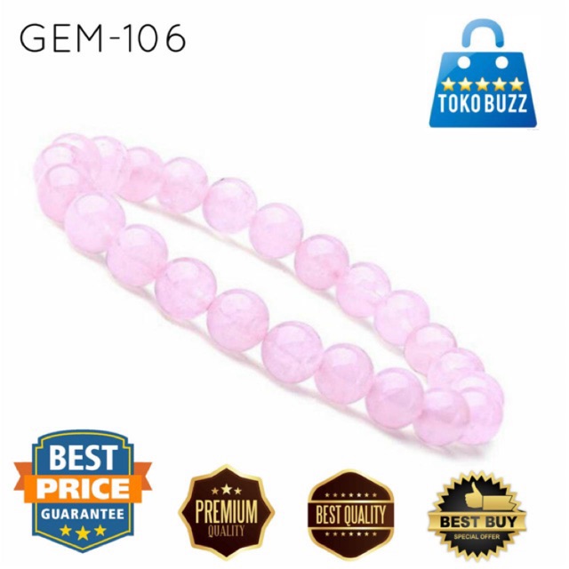 Gelang Natural Rose Quartz Chakra Reiki Energy Healing