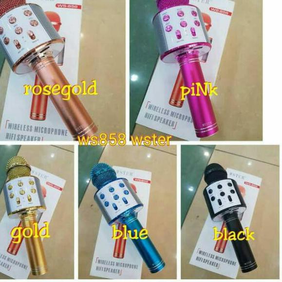 >487 Mic Karaoke Mikrofon Original Wireless Bluetooth Mic Smule WSTER W-STER WS858 WS-858 WS 858 ✣