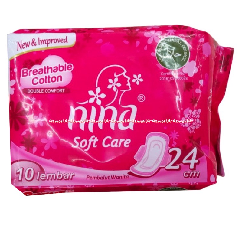 Nina Soft Care 10pads Wings 24cm Pembalut Wanita Softex Ninna Ninasoft