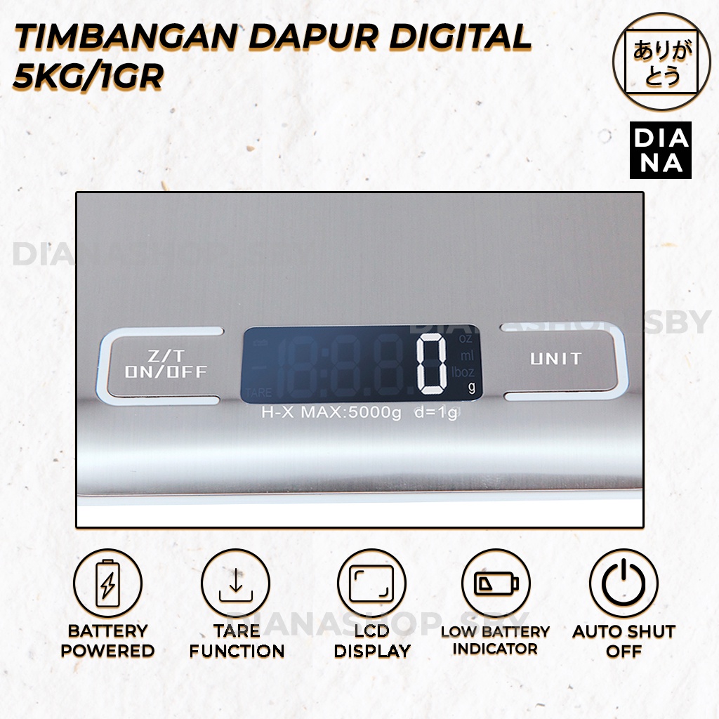 Timbangan Dapur Digital 5kg/1Gr Digital Kitchen Scale Kue Roti Daging