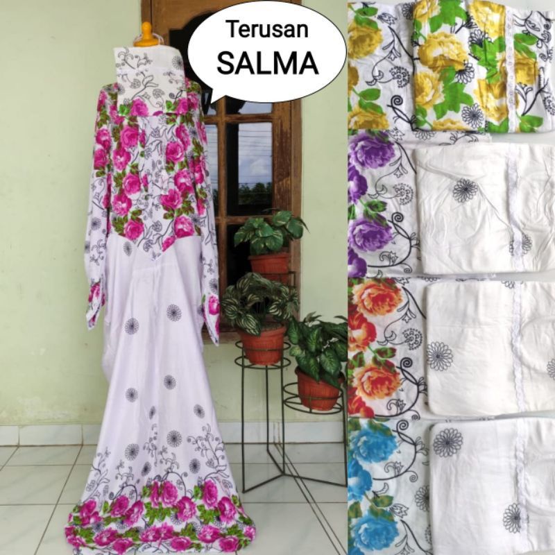MUKENA RAYON TERUSAN  || HANDMADE  || DEWASA TERMURAH || MOTIF MAWAR || COD