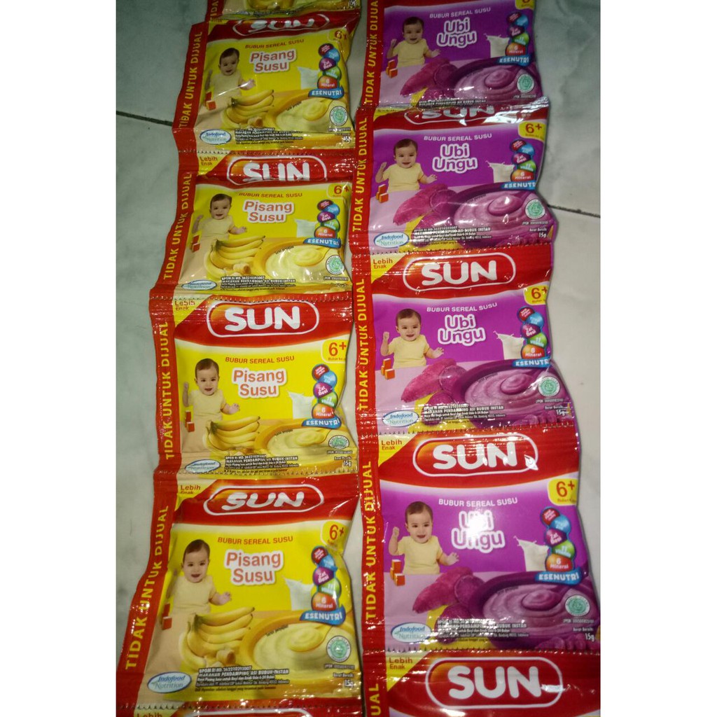 SUN Mpasi Bubur Sereal Sachet 20gr Mp-asi Mpasi Makanan Bayi Usia 6 bulan 6+