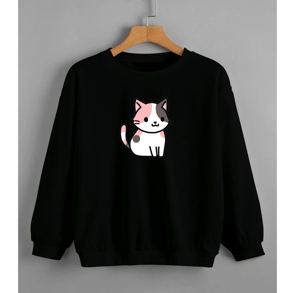 CALVIERO SHOP - BAJU SWEATER WANITA ATASAN CUTE CAT SWEATER DEWASA BRAND ANIME SWEATER HODDIE FASHION CITAYEM SCBD FASHION WEEK FASHION VIRAL TIKTOK