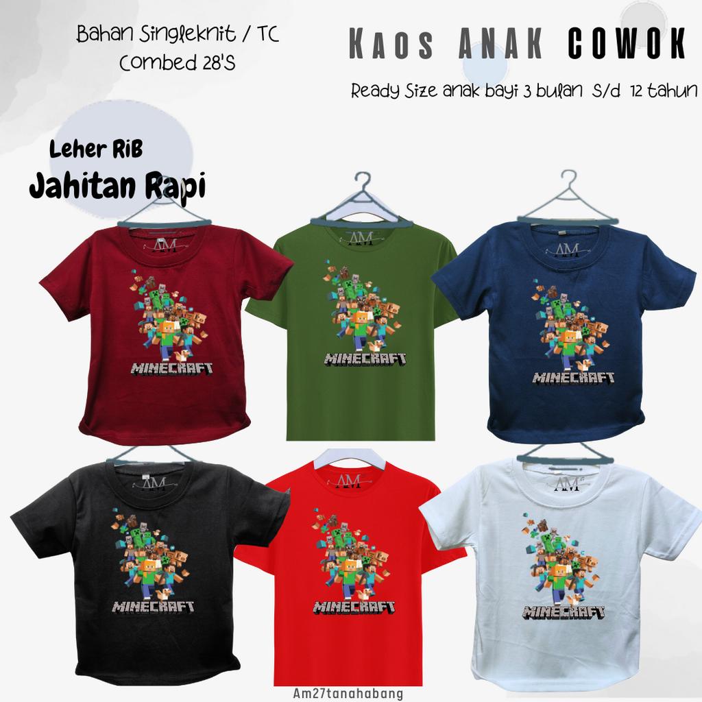 Baju Anak Cowok 3 bulan-10 tahun MINECRAFT - Kaos004