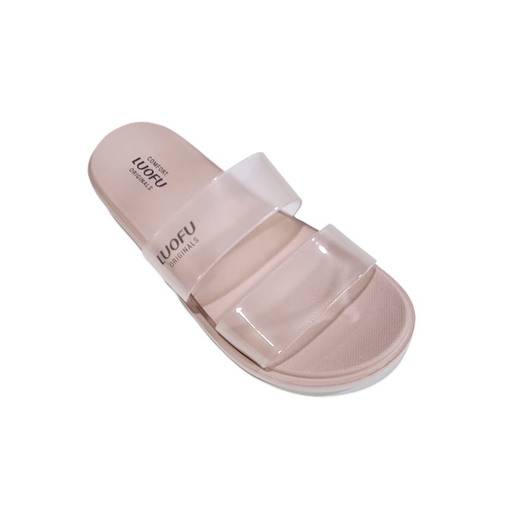 LUOFU ORIGINAL jelly sandal karet empuk murah wanita selop ban 2 import sendal cewek E7199A01T-B2