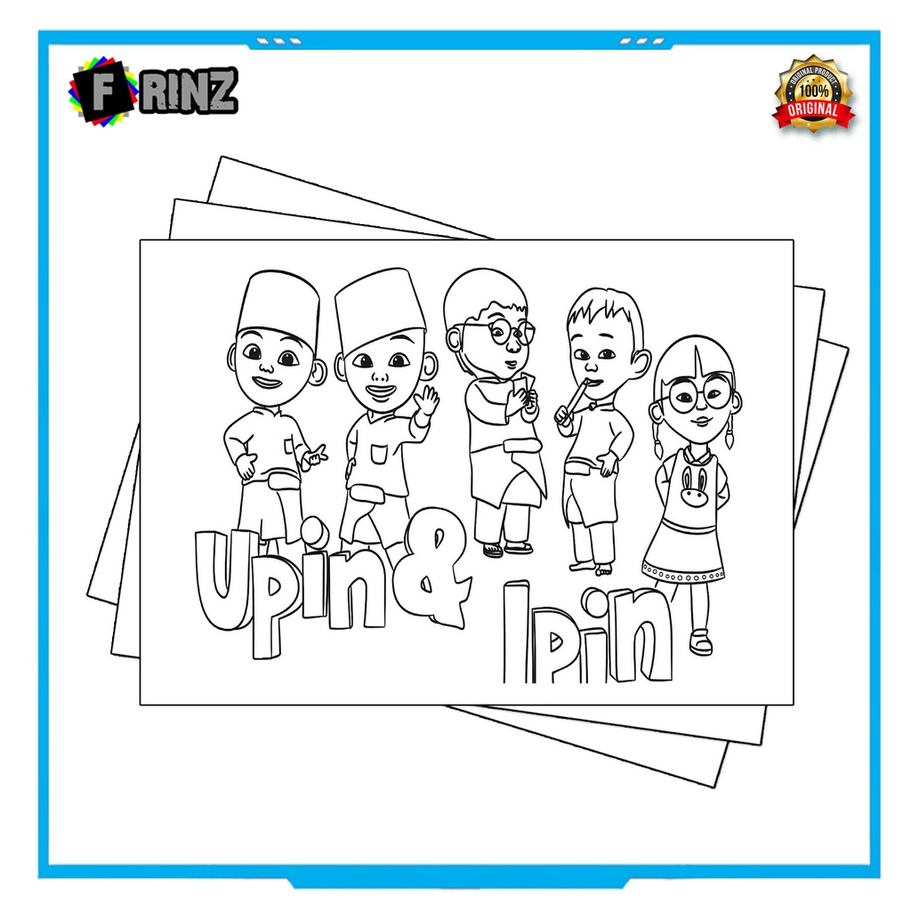 Gambar Sketsa Mewarnai ~ 07 . Upin Ipin Part 1 / Seketsa Lukis / Drawing Sketch / Menggambar-06