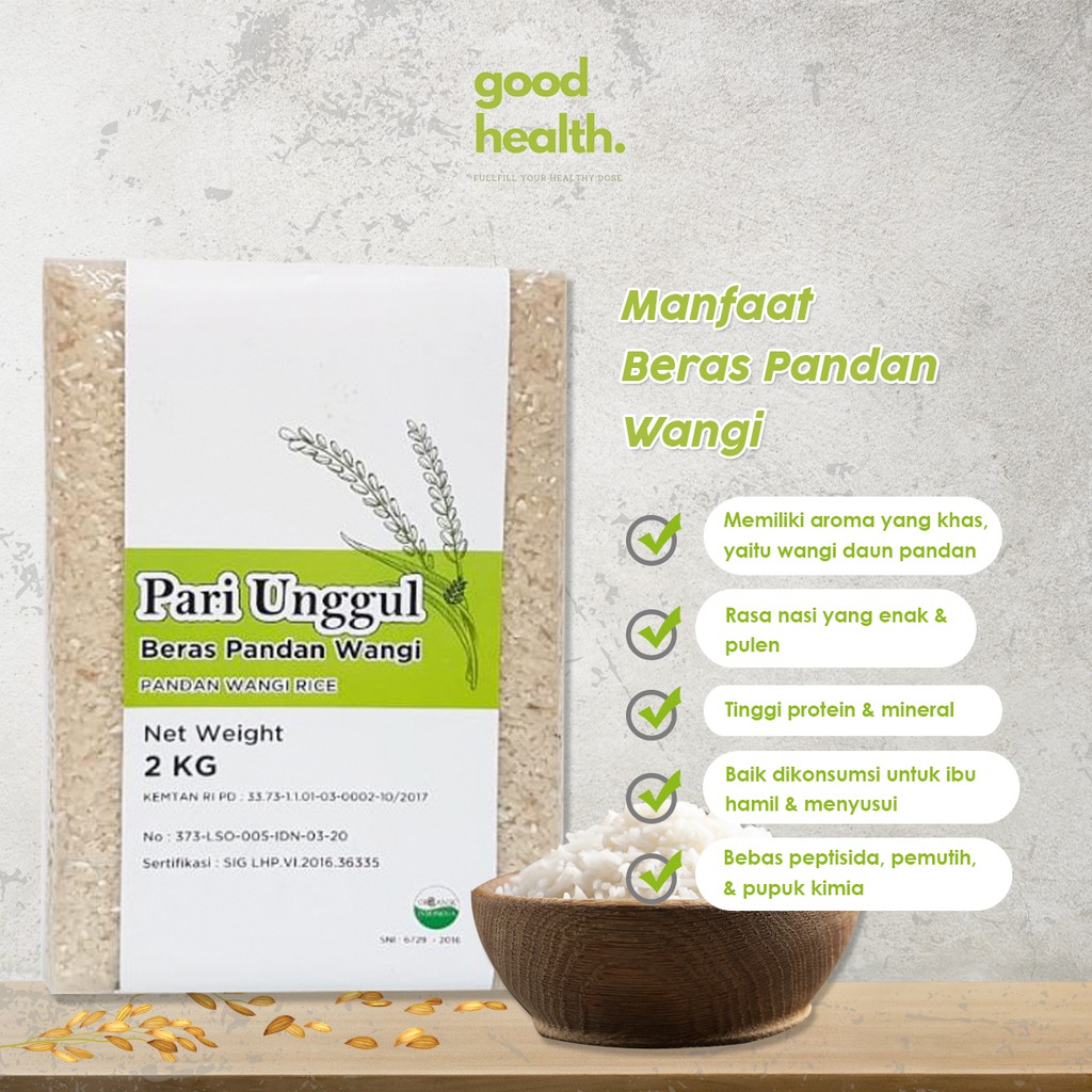 

Beras Pandan Wangi Organic 2 Kg By Pari Unggul