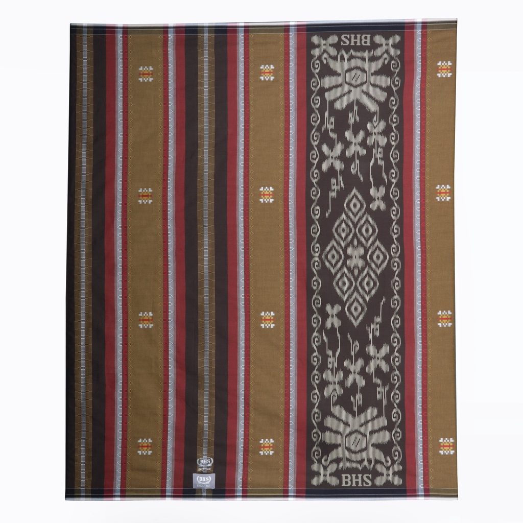 Sarung BHS Excellent Silver Motif SGA Coklat Merah / BHS SGA
