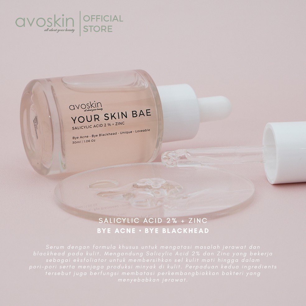 Avoskin Your Skin Bae Salicylic Acid 2% + Zinc Axfloliating&amp;Acne Serum 30ml