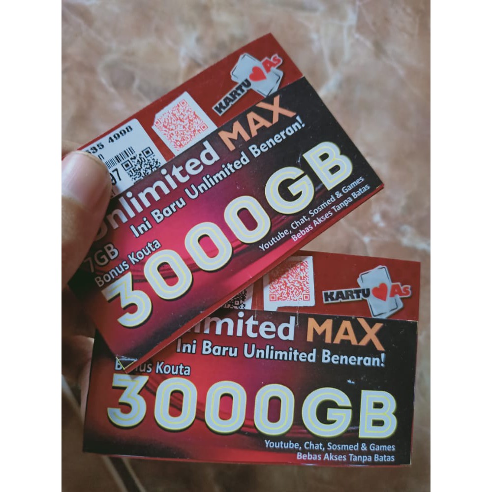 Telkomsel Kartu Perdana Unlimited Max Kuota Internet 3000 ...