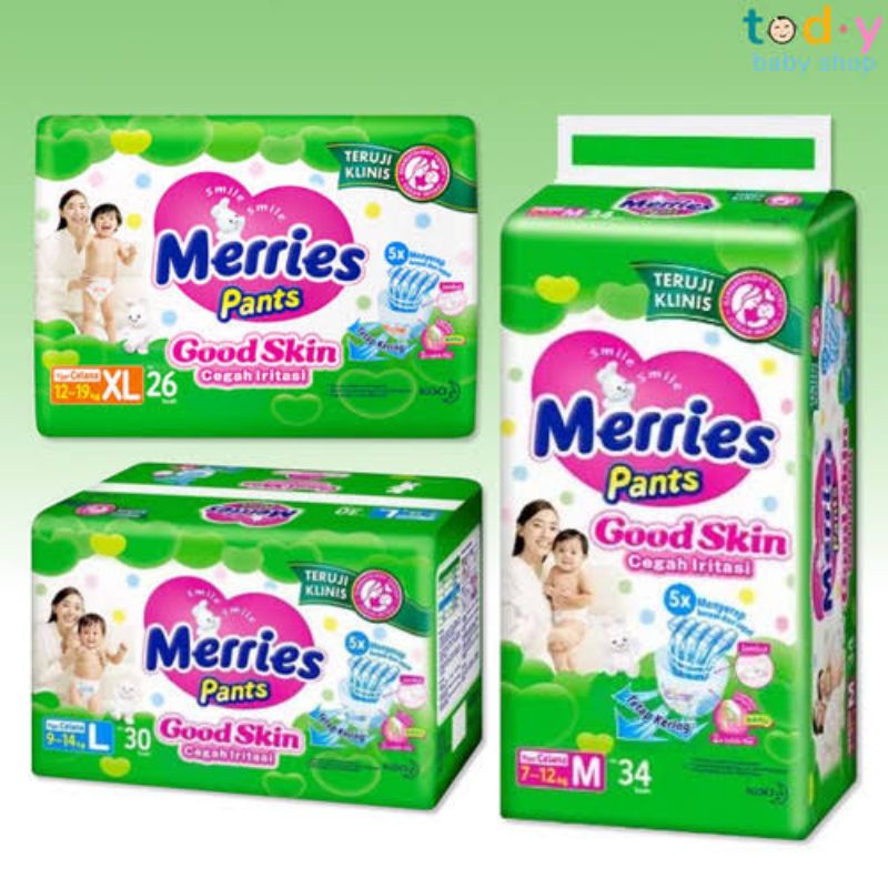 (READY STOK) MERRIES PANTS NB/S/M/L/XL/XXL karton/ pampers merries murah/ pampers newborn celana/ ba
