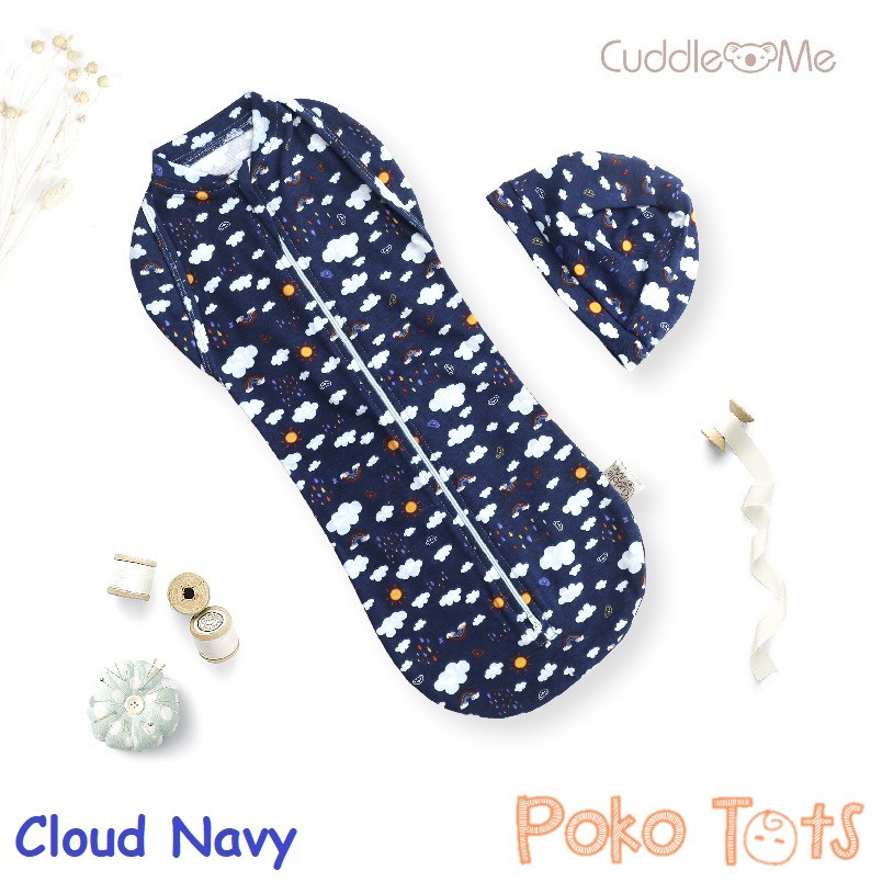 Cuddle Me SwaddlePod + Topi Set Bedong Instan Instant Bayi Modern Praktis CuddleMe Baby Hybrid Swaddle Pod