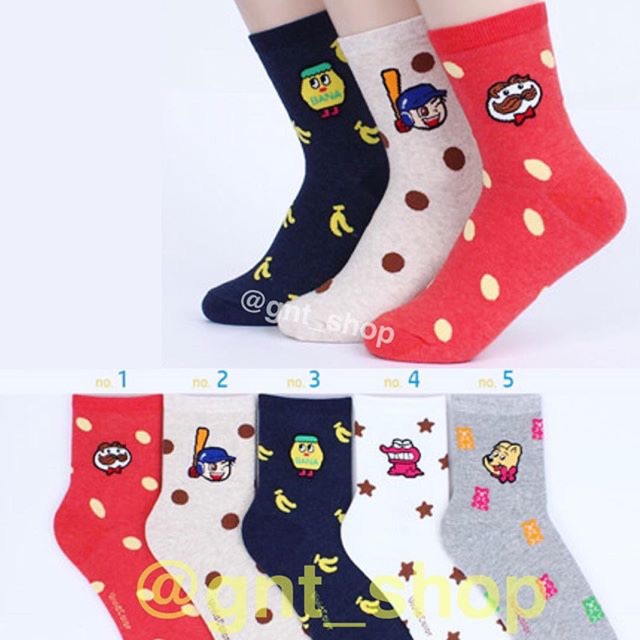 Kaos kaki korea korean socks impor import anak murah grosir chocobi banana milk pringles
