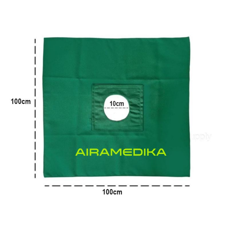 Duk Lubang 100cm x 100cm Diameter Lubang 10cm - Duk Kain Operasi 1 meter x 1 meter Diameter Lubang 1