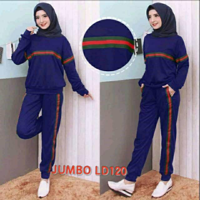 SET training  jumbo GARISSS, training, training olahraga, training wanita, training jumbo,baju Jumbo