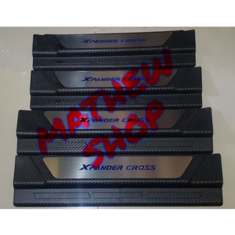 Door Sillplate Sill Plate Samping Pintu Xpandercross Xpander Cross 2020 2021Up Non Led / Sillplate-Hitam Carbon