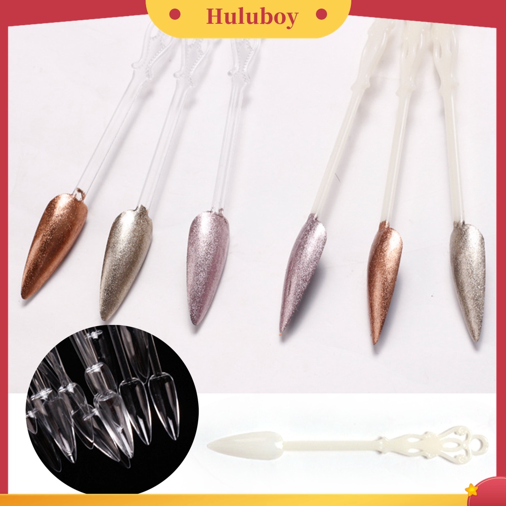 Huluboy Huluboy♡ 24pcs / Set Kuku Palsu Transparan Adjustable Untuk Latihan Nail Art / Manicure