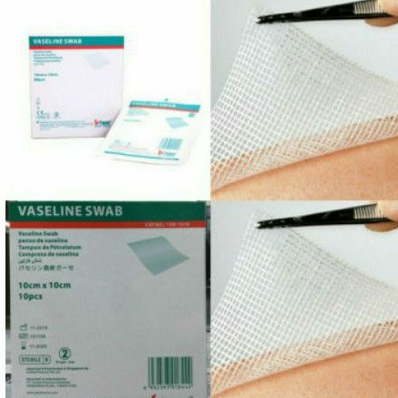 Vaseline Swab 10cm x 10cm isi 10 pcs / kasa steril penutup luka