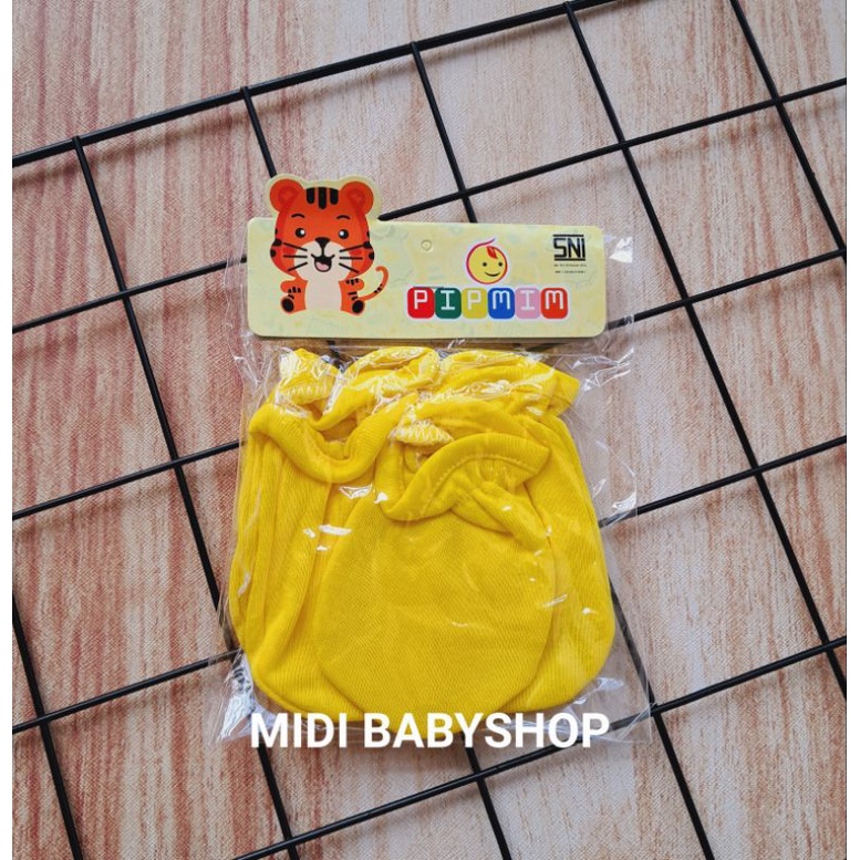 1 Set Sarung Tangan dan Kaki Bayi Polos Rainbow Pip Mim SNI